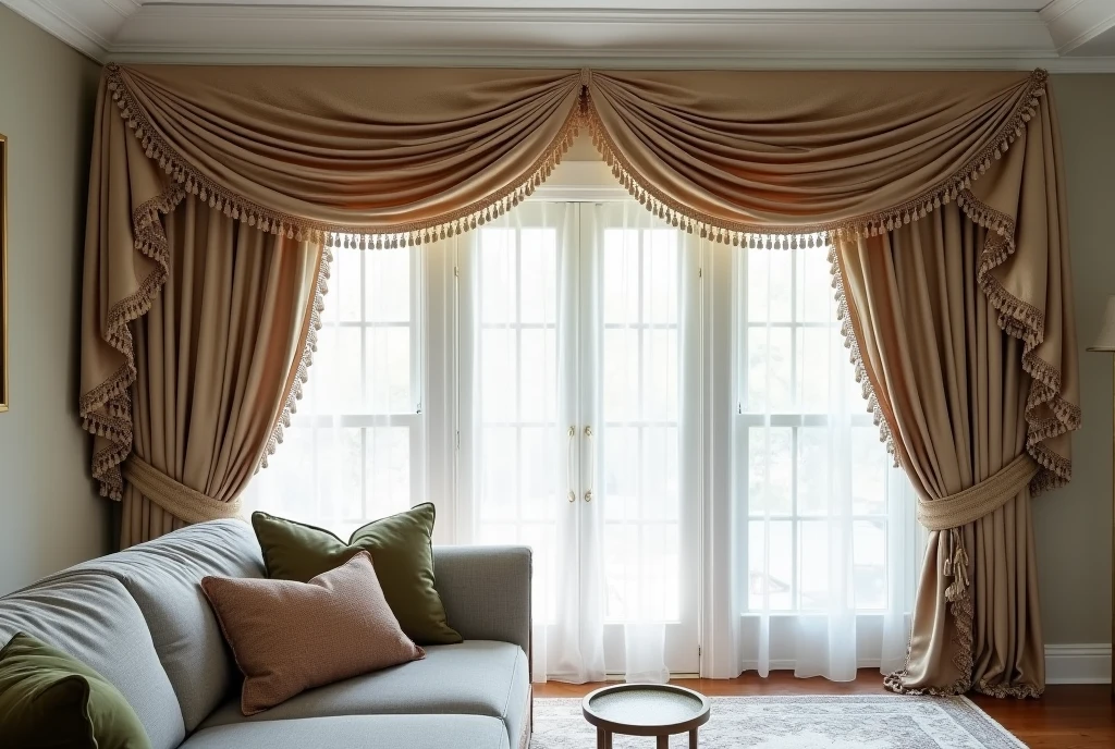 Designer curtains installation
