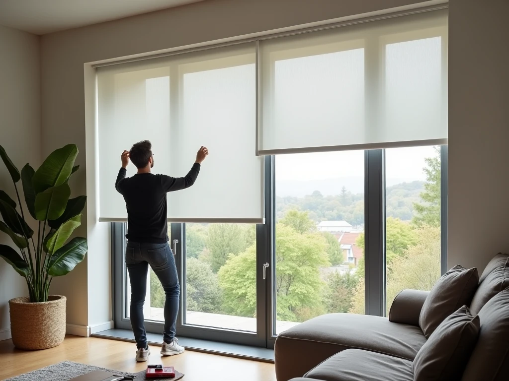 Roller blinds installation